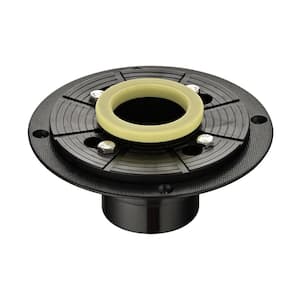 2 in. ABS Shower Drain Base with Adjustable Ring and Rubber Coupler for Linear Shower Drain Installation