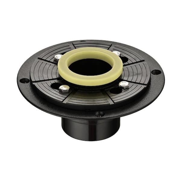 cadeninc 2 in. ABS Shower Drain Base with Adjustable Ring and Rubber Coupler for Linear Shower Drain Installation