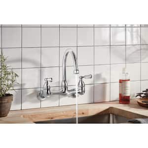 Elmhurst Two Handle Wall Mount Standard Kitchen Faucet in Chrome