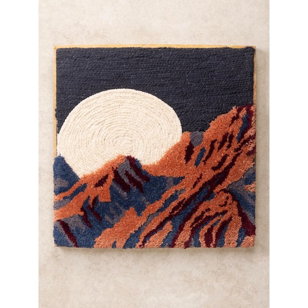 Mirza Multicolored Tufted Framed Wall Art 18 in. x18 in.
