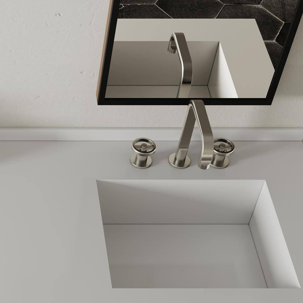 Brushed Nickel 8-inch Widespread Double Handle High-Arc Bathroom Faucet