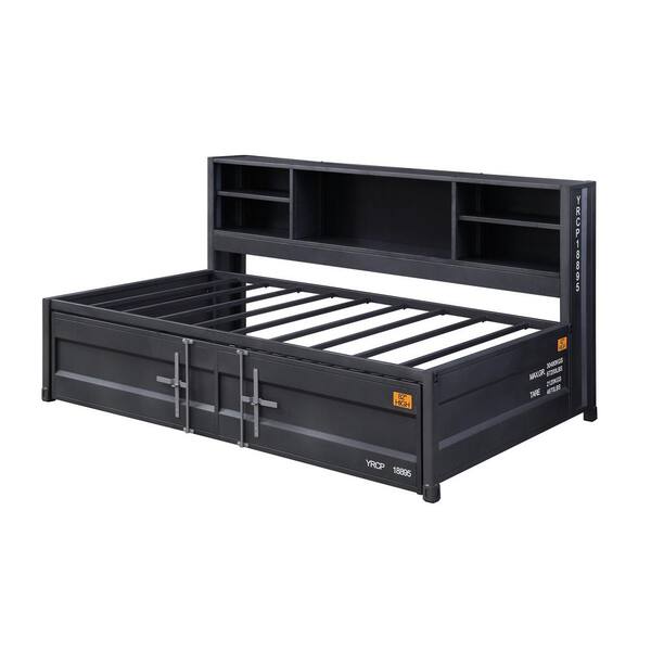 Acme Furniture Cargo Gray Gunmetal Twin Daybed with Trundle