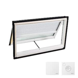 44-1/4 in. x 26-7/8 in. Venting Deck Mount Skylight w/ Laminated Low-E3 Glass, White Solar Powered Room Darkening Shade