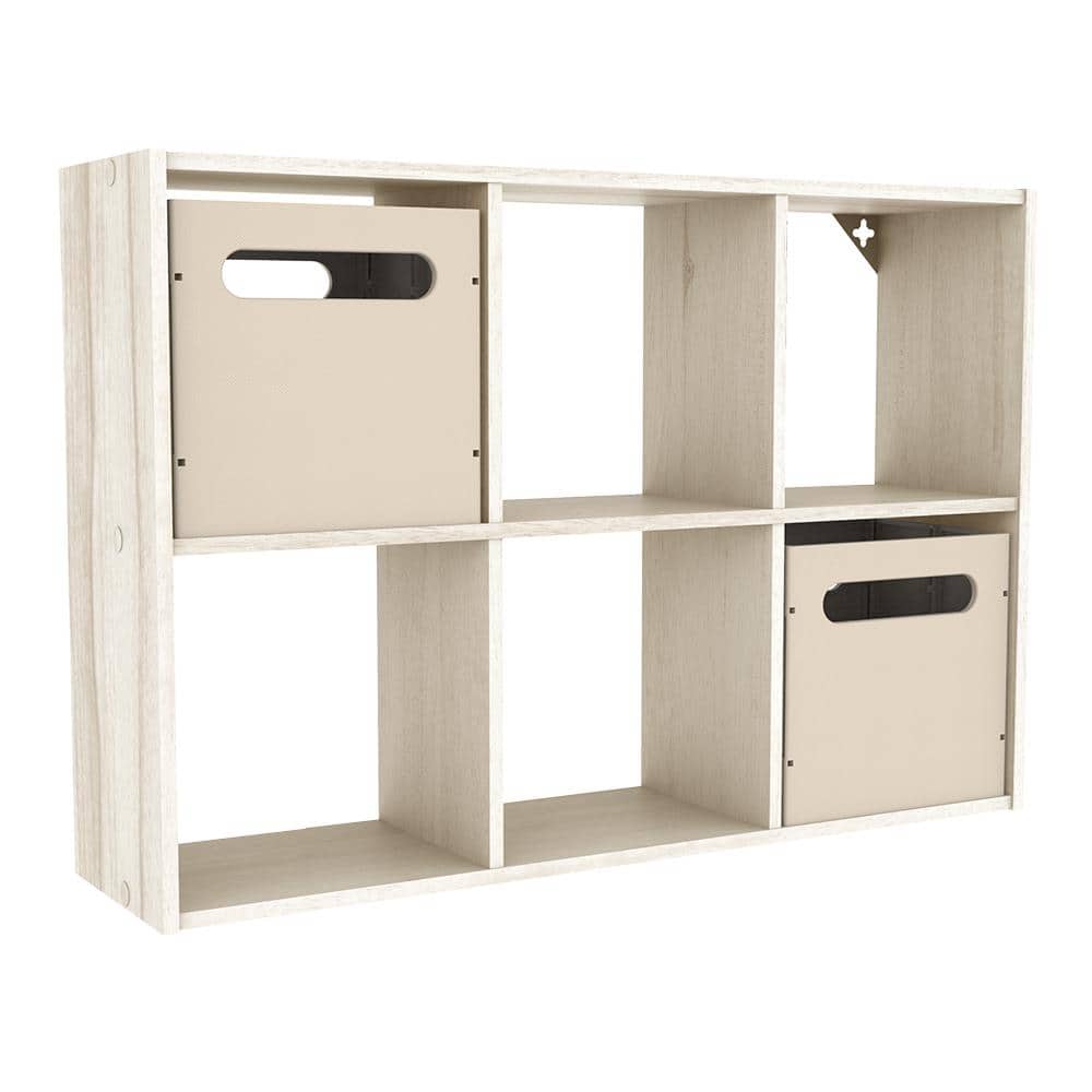 Bleached Walnut 6-Cube Mini Desktop Organizer