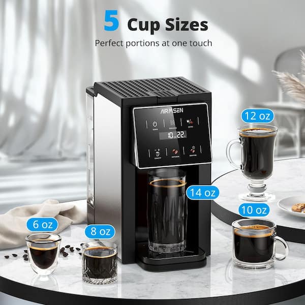 Elexnux 2 Cup Black Coffee Maker with All-in-one Grind and Brew and 6  Grinding Time Settings WDHKGJ49278