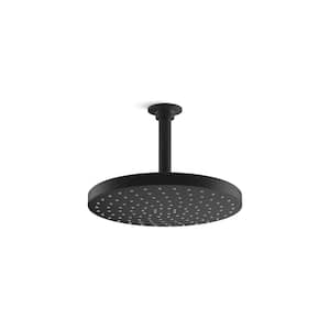 Awaken 1-Spray Patterns 2.5 GPM 9.875 in. Ceiling Mount Fixed Shower Head in Matte Black