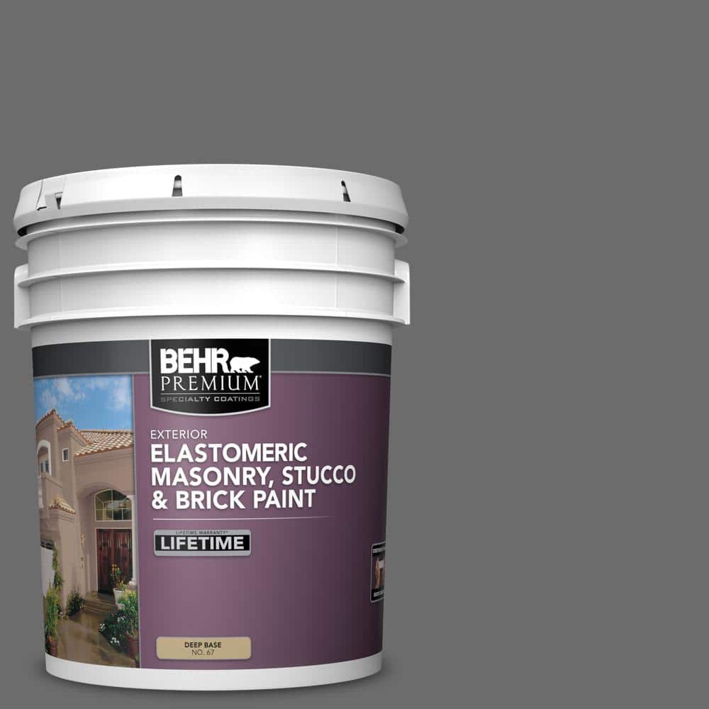BEHR PREMIUM 5 gal. 780F6 Dark Granite Elastomeric Masonry, Stucco