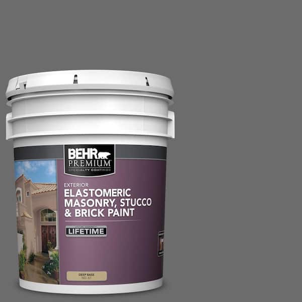 BEHR PREMIUM 5 gal. #780F-6 Dark Granite Elastomeric Masonry, Stucco and Brick Exterior Paint