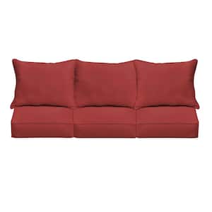 27 in. x 30 in. Sunbrella Deep Cast Pomegranatep Seating Indoor/Outdoor Couch Pillow and Cushion Set