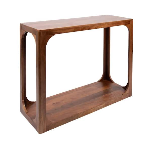 Dahl 36 in. Walnut Brown Rectangle Solid Wood Console Table