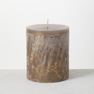 4.5 in. Dark Gray Ritz Timber Pillar Candle