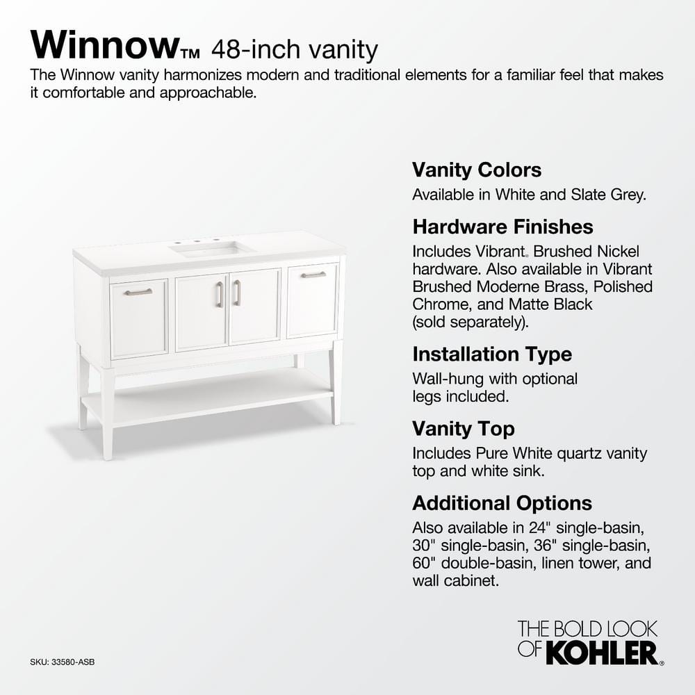 Slate Grey 48-Inch MDF Bathroom Vanity with Quartz Top