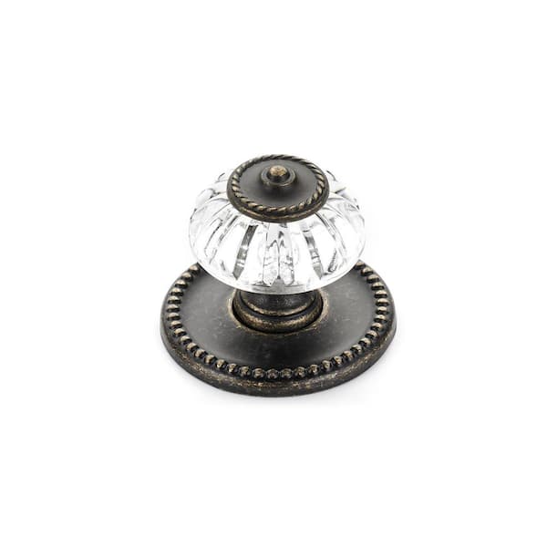 Richelieu Hardware Montreuil Collection 1-5/16 in. (33 mm) Burnished Brass Eclectic Cabinet Knob