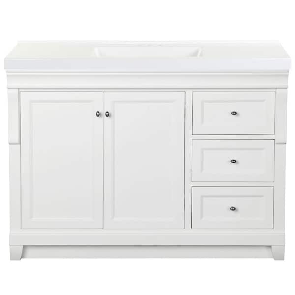 Home Decorators Collection Naples 49 in. Single Sink White Bath Vanity with White Cultured Marble Top (Assembled)