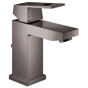 Eurocube Single-Handle Single Hole Low-Arc 1.2 GPM Bathroom Faucet with Drain Assembly in Hard Graphite