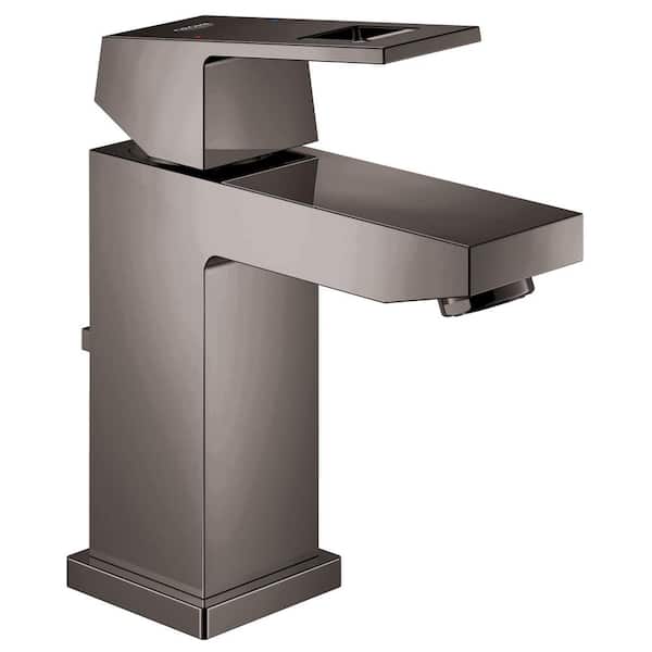 GROHE Eurocube Single-Handle Single Hole Low-Arc 1.2 GPM Bathroom Faucet with Drain Assembly in Hard Graphite