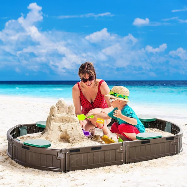 BOPOREA MEGO LLC 72 in. x 41.25 in. Plastic Outdoor Sandbox with