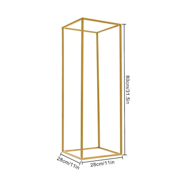 YIYIBYUS 2-Pieces Modern Indoor Outdoor Gold Metal Square Plant