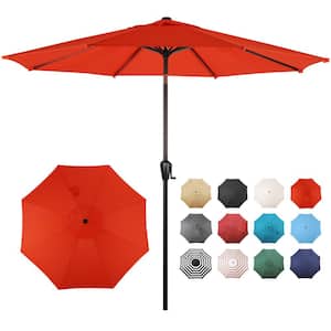 9 ft. Round 8-Rib Steel Market Patio Umbrella in Orange
