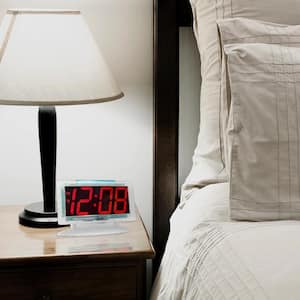 Clear 1.8 in. Red LED Alarm Table Clock