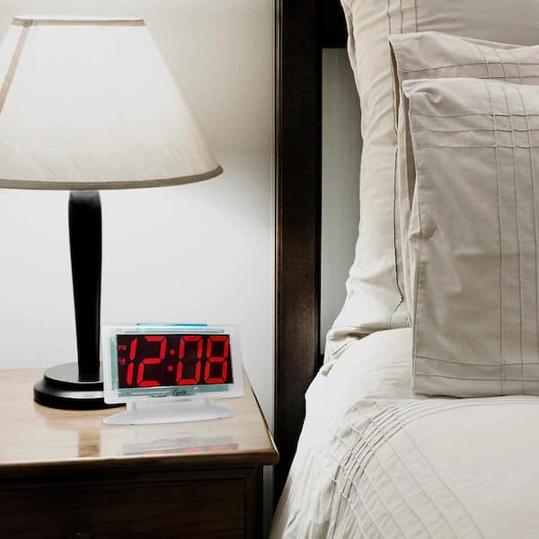 Equity by La Crosse Clear 1.8 in. Red LED Alarm Table Clock 30040 The