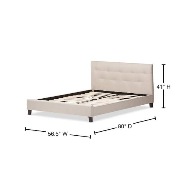 Baxton Studio Annette Beige Full Upholstered Bed 28862 5138 HD