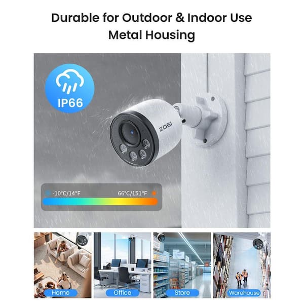 ZOSI 4K 8MP 8-Channel Poe NVR Smart Home Security Camera System