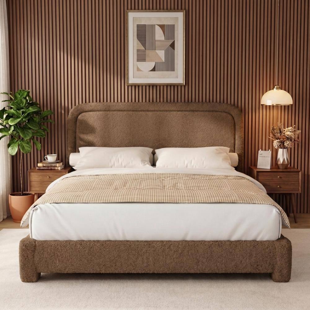 Boucle Bed Frame,Modern Bed Frame with Adjustable Headboard,Soft Rounded Corners,No Box Spring Required,Easy Assembly price history on PriceWatchPro