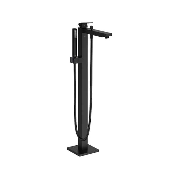 GROHE Eurocube Single-Handle Freestanding Tub Faucet with Handshower and Automatic Tub/Shower Diverter in Matte Black