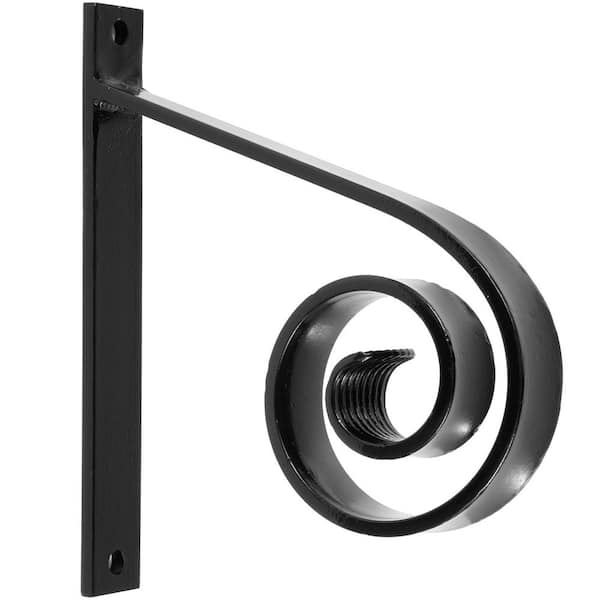 VEVOR Fit 1 or 2 Steps Wrought Iron Railing Black Wall Mounted Hand Railing Iron Handrail Outdoor Handrail for Porch