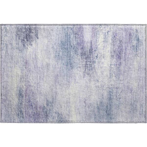 Mayfield Premium Machine Washable Abstract AMF2402 Lavender 3 ft. x 4 ft. Area Rug