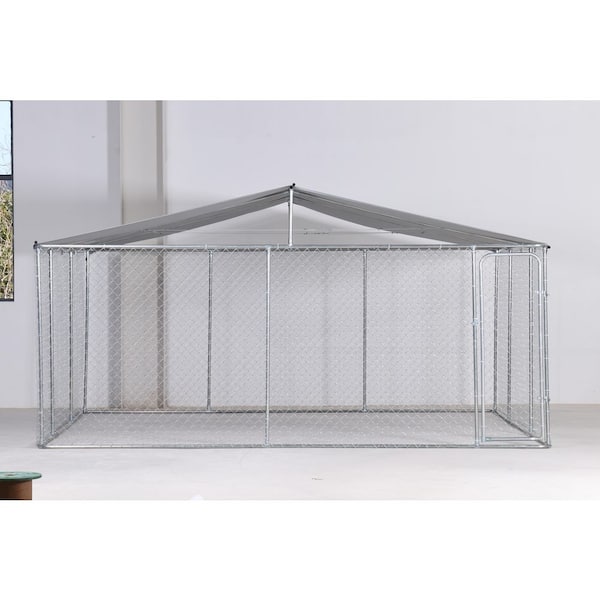 181 in. x 181 in. x 71.65 in. Dog Kennel Outdoor with Waterproof Canopy