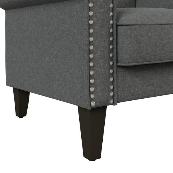 Handy Living Jean Charcoal Gray Linen Arm Chair B340C-LNN17-100 