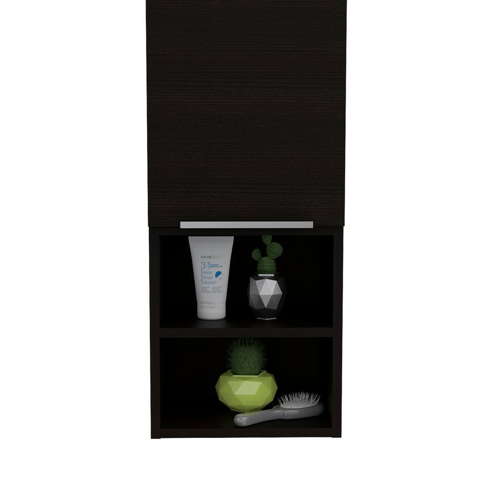 11.8 in. W x 32 in. H Rectangular Black Wengue Finish Surface Mount Medicin