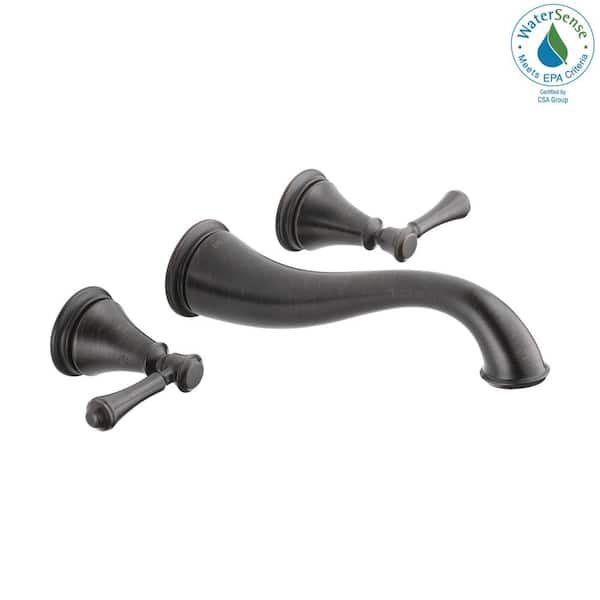 Delta Cassidy 2-Handle Wall Mount Bathroom Faucet Trim Kit in Venetian Bronze [Valve Not Included]