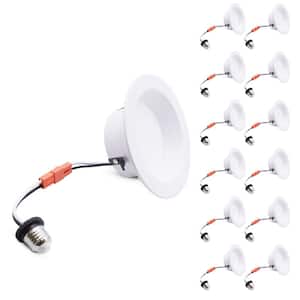 4 in. New Construction and Remodel Recessed Retrofit Dimmable Down Can LED Light - 12 Pack