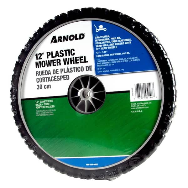 Arnold 1.75 in. W X 12 in. D Plastic Lawn Mower Replacement Wheel 50 lb