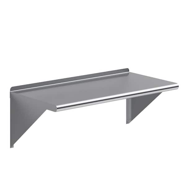 AMGOOD 18 in. x 36 in. Stainless Steel Wall Shelf Kitchen, Restaurant, Garage, Laundry, Utility Room Metal Shelf with Brackets