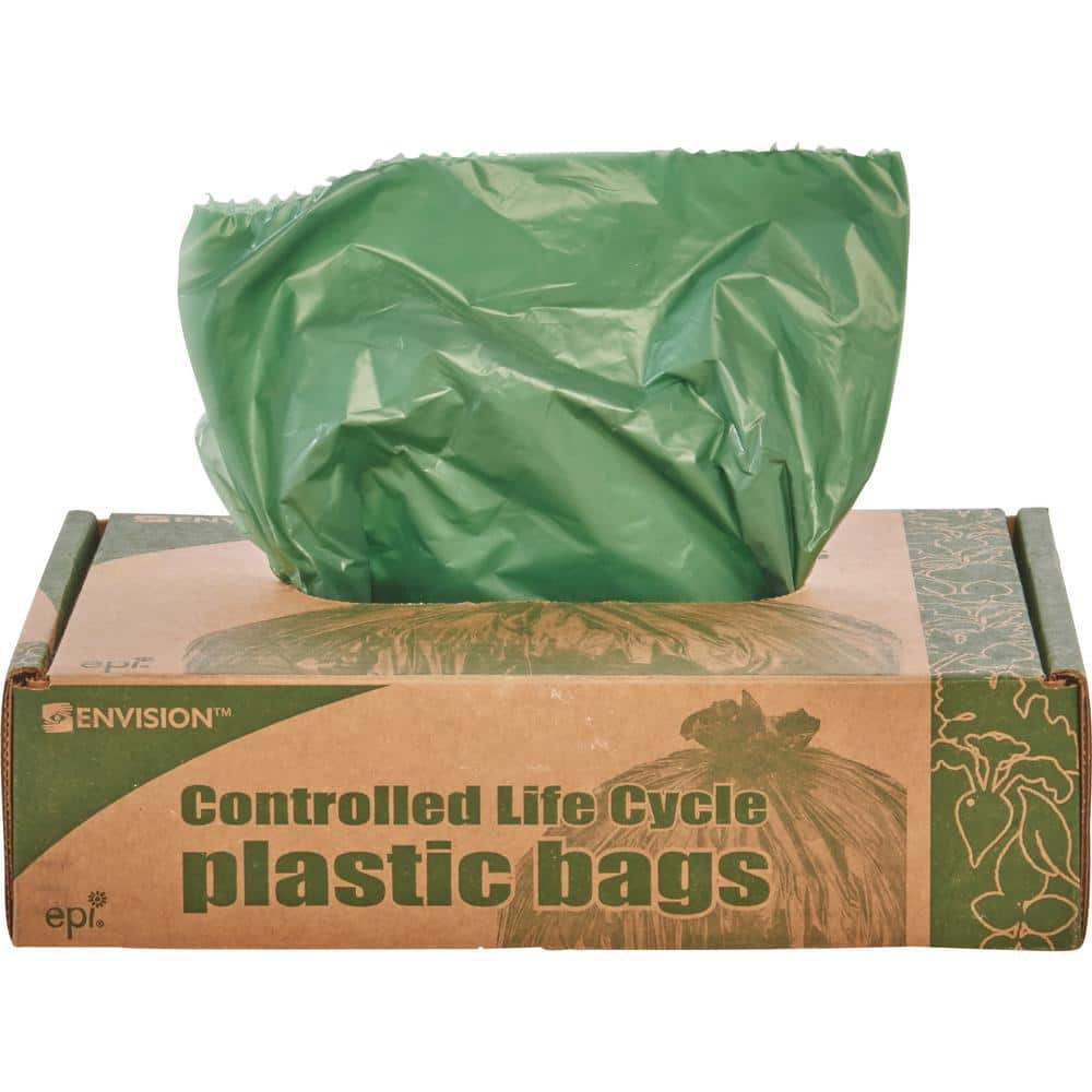 Green 33 Gallon Biodegradable Tearproof Trash Bags