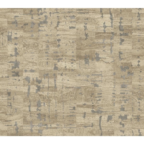 Brown Pop The Cork Taupe Non-Pasted Non-Woven Pearl Wallpaper