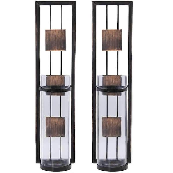 Wall Candle Sconces Holder Metal Wall Decorations for Living Room, Bathroom, Dining Room, Set of 2