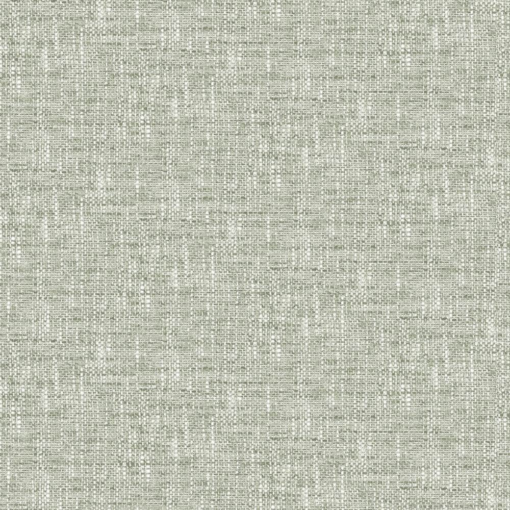 Sage Green Textured Poplin Peel and Stick Wallpaper