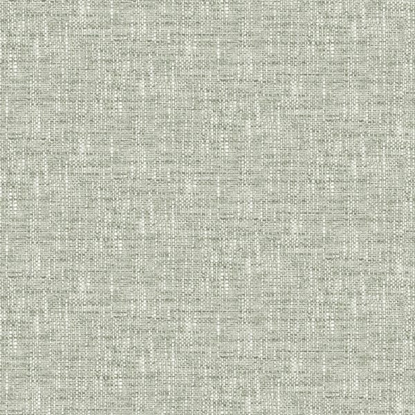 NuWallpaper Poplin Green Fabric Textures Vinyl Peel and Stick Wallpaper Sample