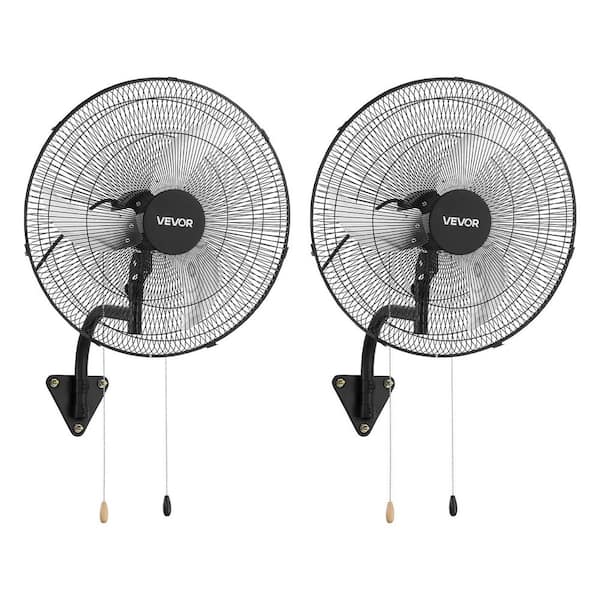 Wall Mount Fan, 20 in. Oscillating Hanging Fan, 3-Speed, Adjustable Angle, for Industry Commercial Garage Gym, 2 Pack