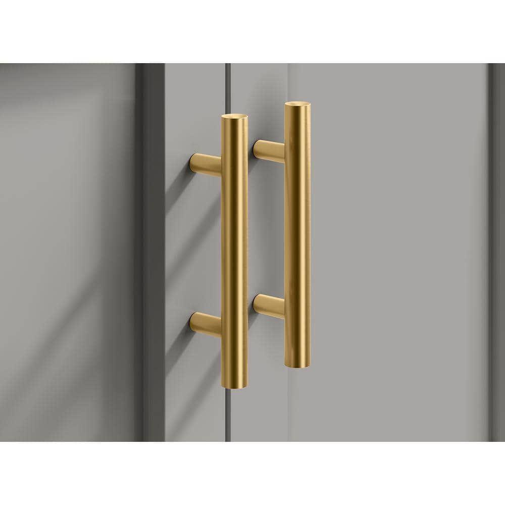 Vibrant Brushed Brass Modern Bar Cabinet Pull