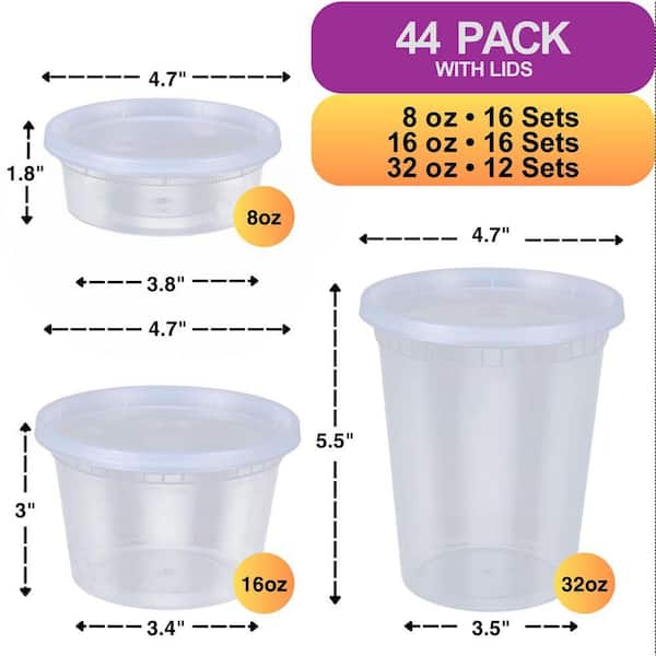 こんて M L PERFECT SETTINGS Plastic Deli Containers and Lids Variety Pack (8