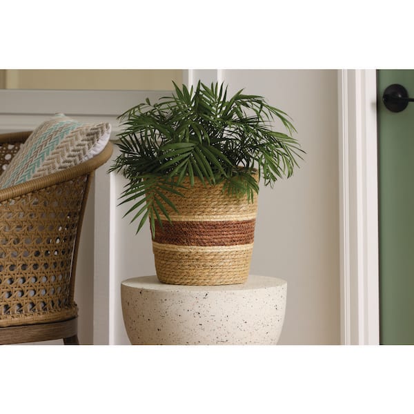 11 in. Natural Tahiti Woven Basket Planter (11 in. D x 10.2 in. H)