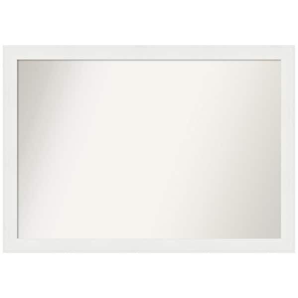 Amanti Art Vanity White Narrow 41.5 in. x 29.5 in. Custom Non-Beveled Recycled Polystyrene Framed Bathroom Vanity Wall Mirror