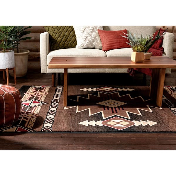 JILANGCA Rustic Southwestern Area Rug for Living Room,Aztec Tribal Native American Indian Geometric,Throw Rugs Soft Large Floor Carpets Mat Non Slip Washable