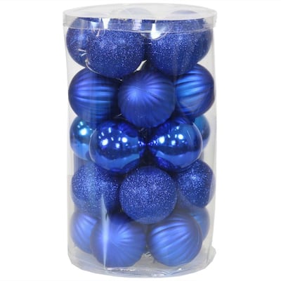Blue Beautiful Baubles Plastic Ornament Set (25-Piece)